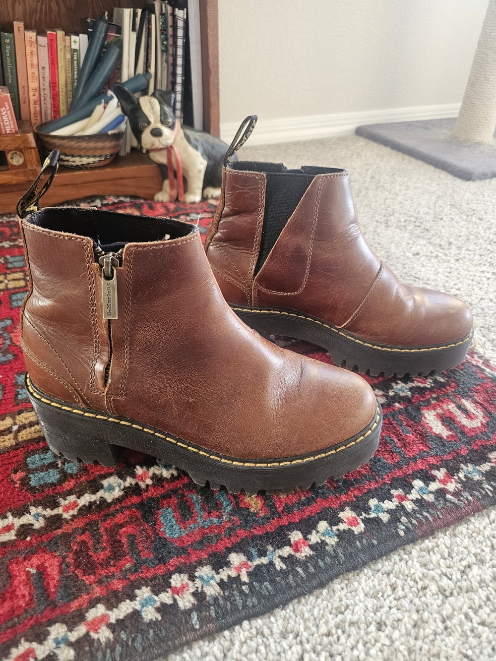 Dr. Martens Rometty II Brown Leather Platform Chelsea Ankle Boots - Picture 3 of 6
